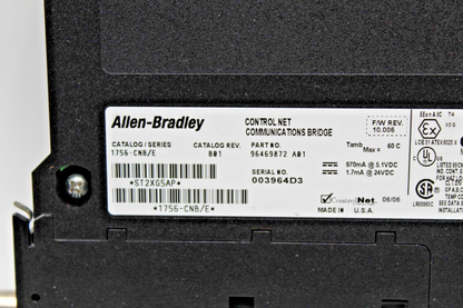 Allen-Bradley 1756-CNB /E Control Net Communications Bridge (No Cover)