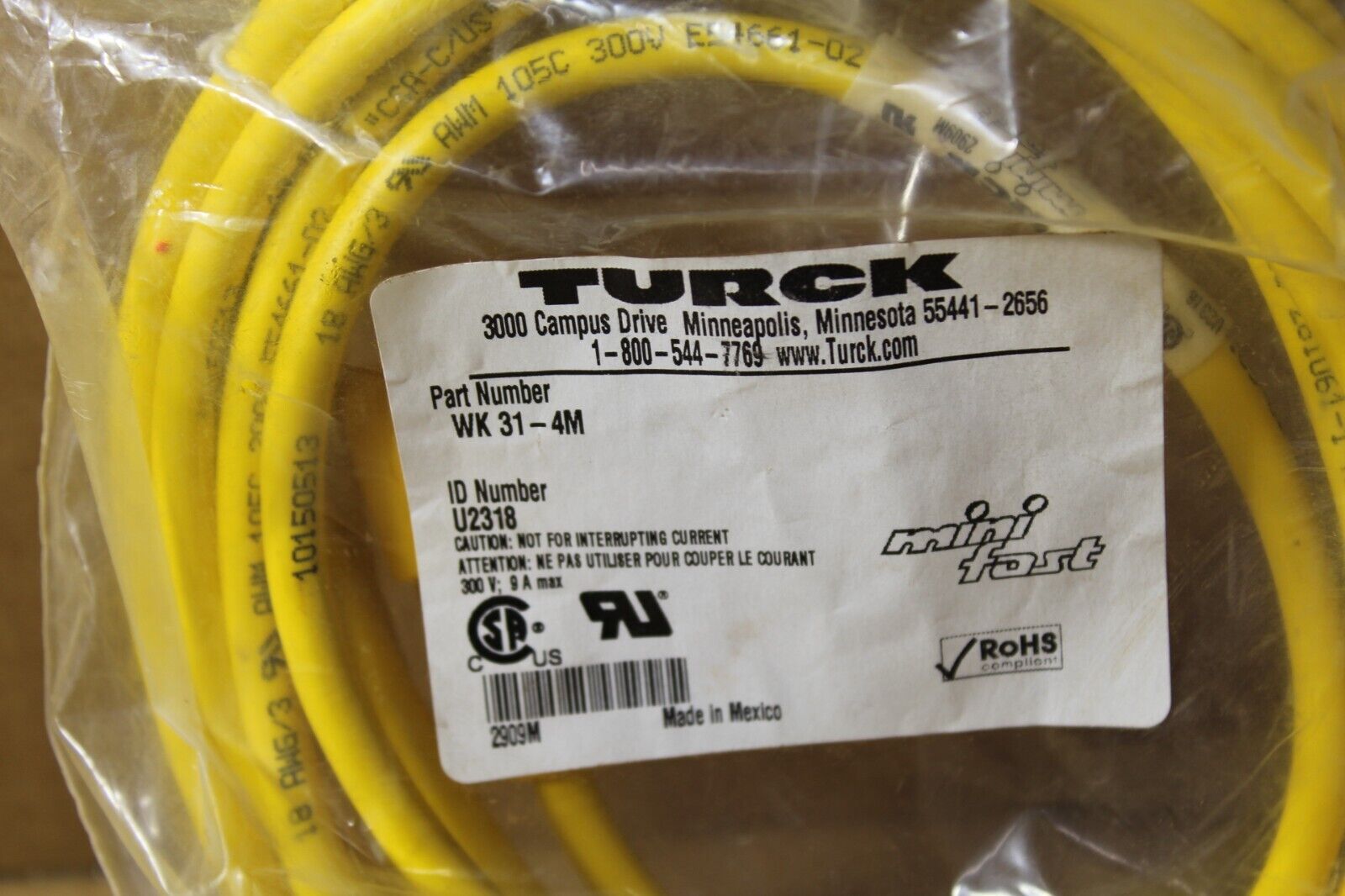 Turck WK31-4M Minifast Cordset