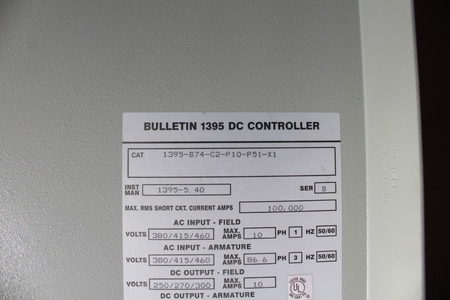 Allen Bradley 1395-B74-C2-P10-P51-X1 Drive