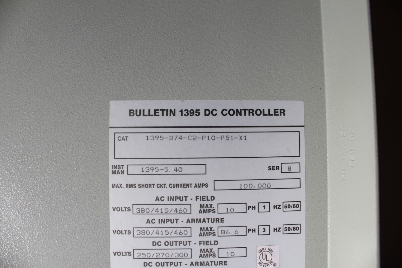 Allen Bradley 1395-B74-C2-P10-P51-X1 Drive