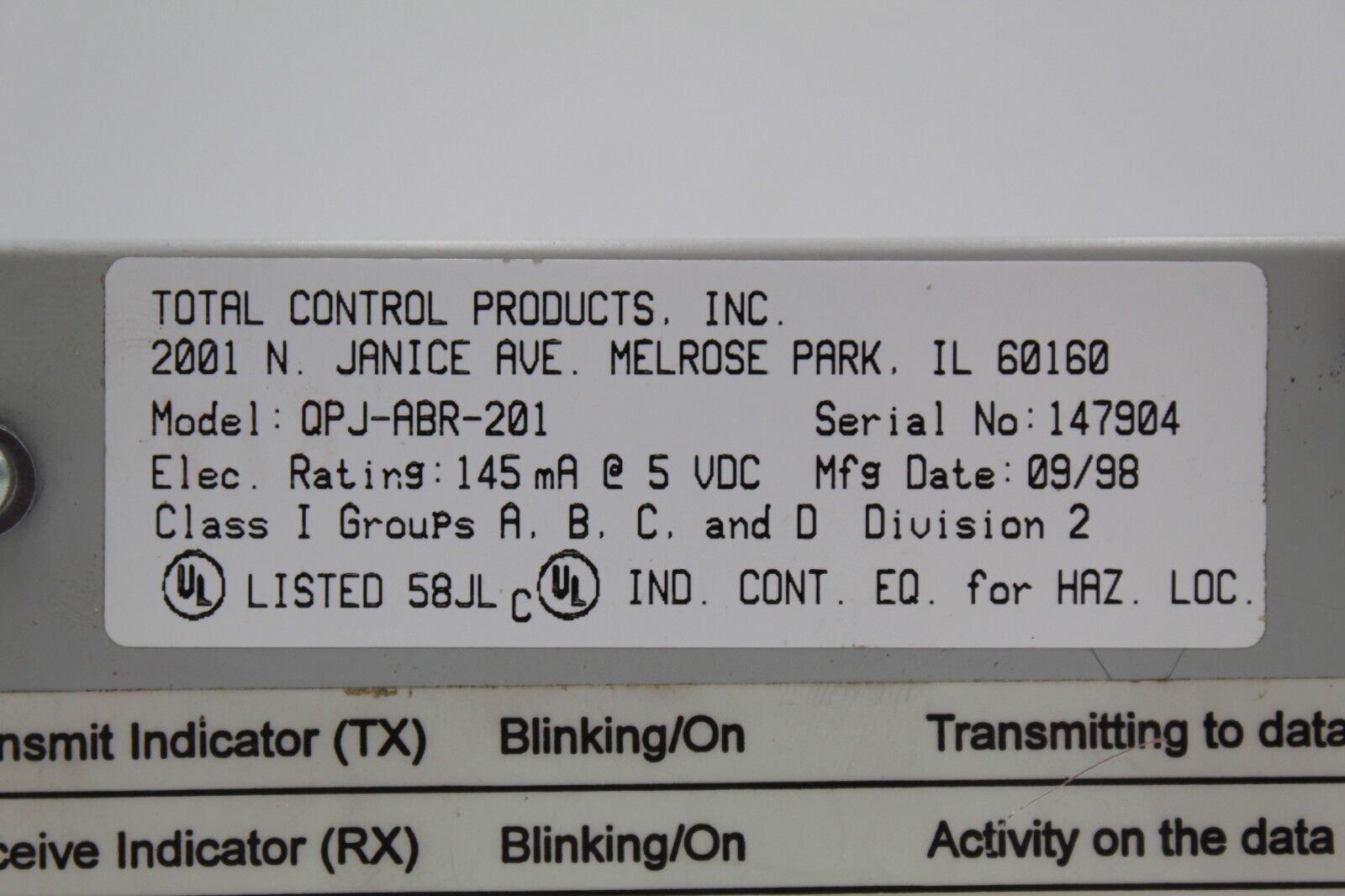 Total Control Products QPJ-ABR-201 Communications Module