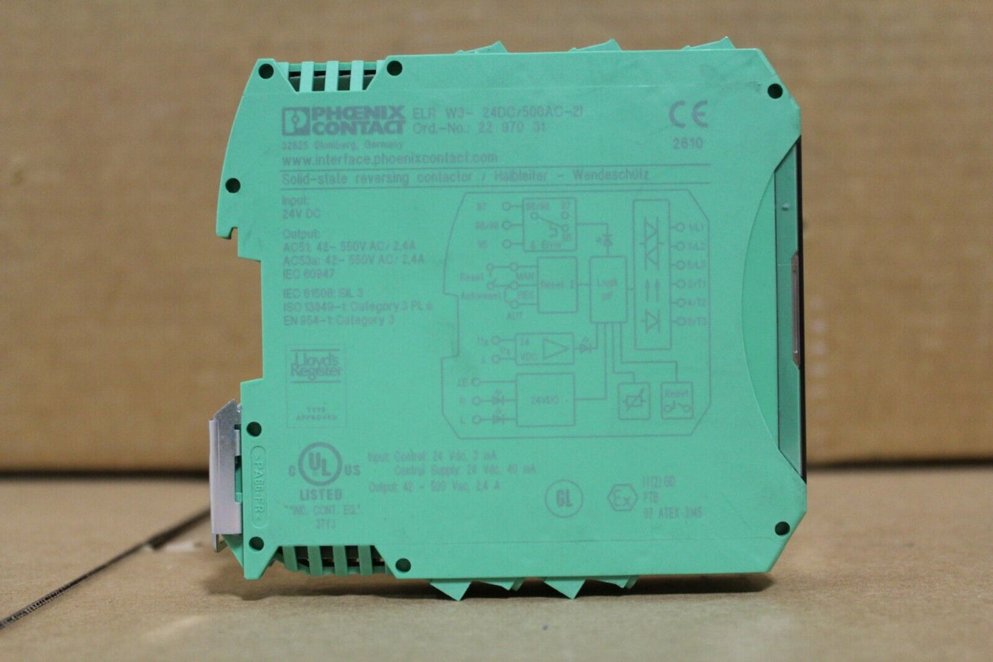 Phoenix Contact ELRW3-24DC/500AC- 2I Solid-State Reversing Contactor