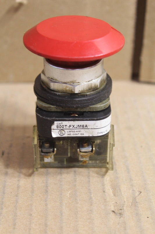 ALLEN-BRADLEY 800T-FXJM6A SER. T RED MUSHROOM PUSH BUTTON