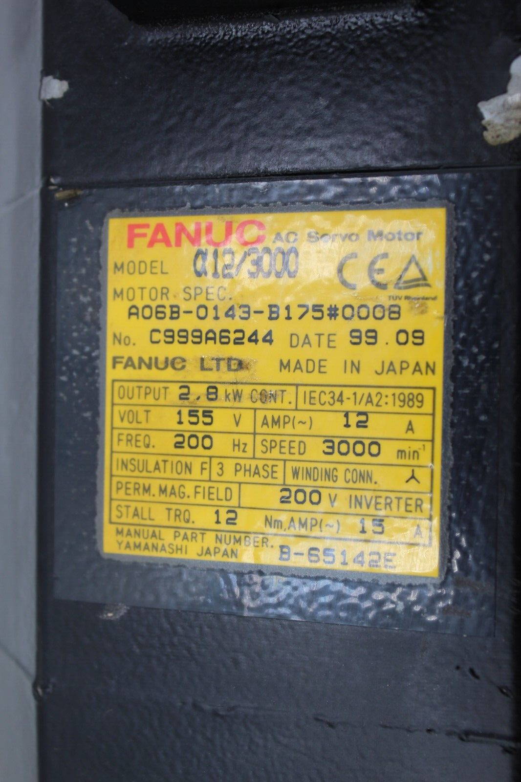 Fanuc A06B-0143-B175#0008 AC Servo Motor