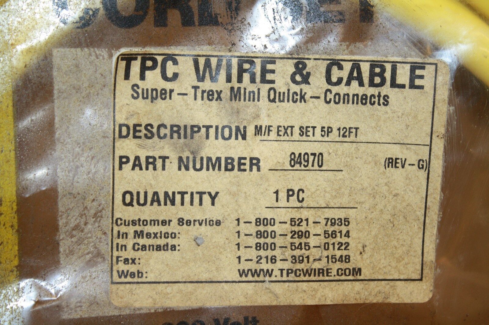 SUPER-TREX 84970 QUICK CONNECT 12 FOOT CORDSET