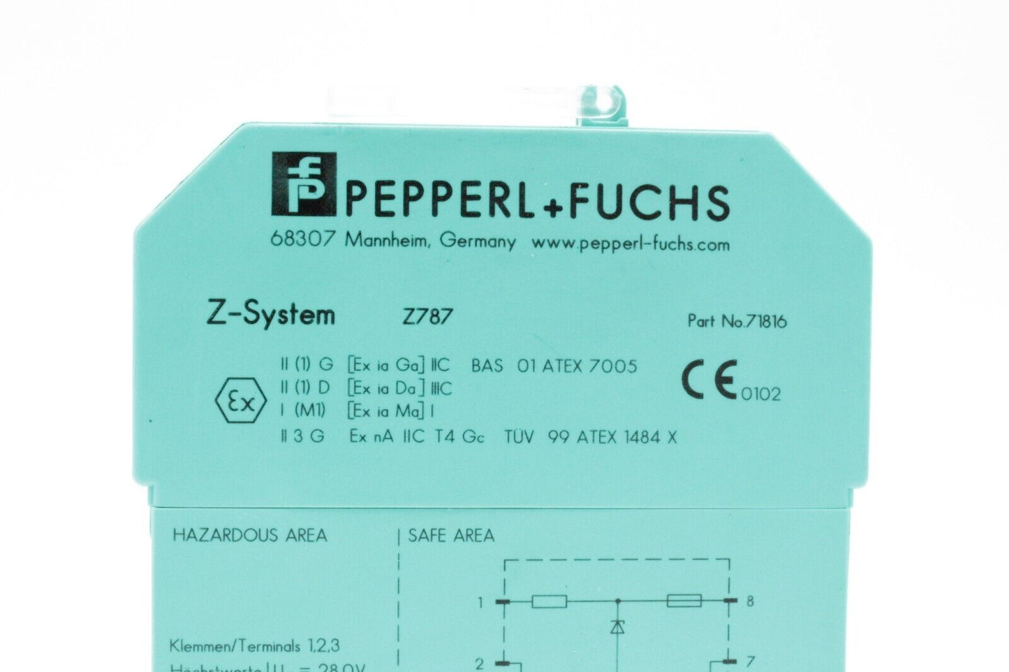 Pepperl + Fuchs Z-System Z787 71816 Din-Rail Mountable 2-Channel Safety Barrier