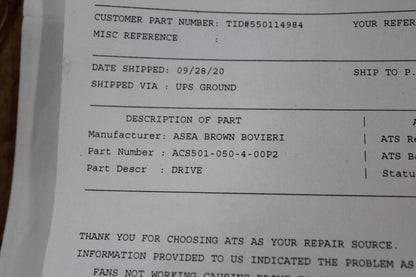 ABB ACS501-050-4-00P2 AC Drive