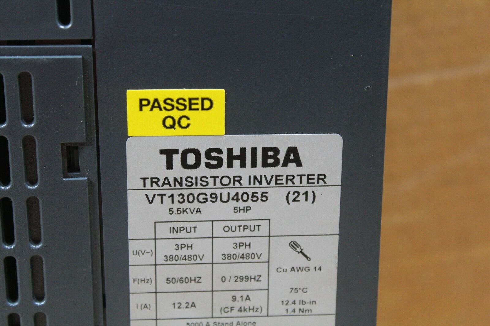 Toshiba VT130G9U4055 Transistor Inverter Missing Wiring Harness and Door*