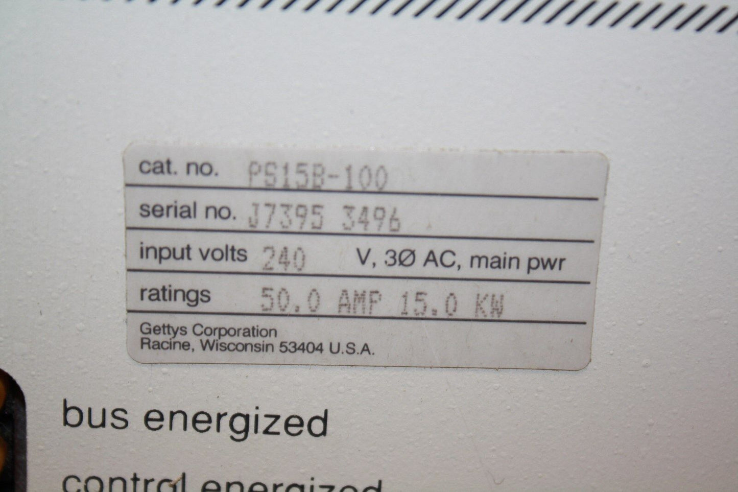AEG PS15B-100 GETTY'S AC SERVO POWER SUPPLY