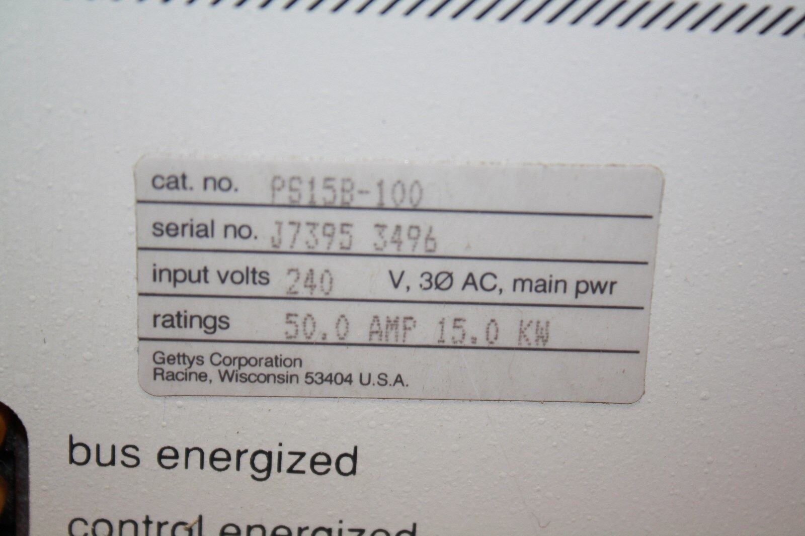 AEG PS15B-100 GETTY'S AC SERVO POWER SUPPLY