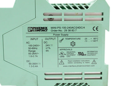 Phoenix Contact MINI-PS-100-240AC/24DC/4 Enclosed Power Supply