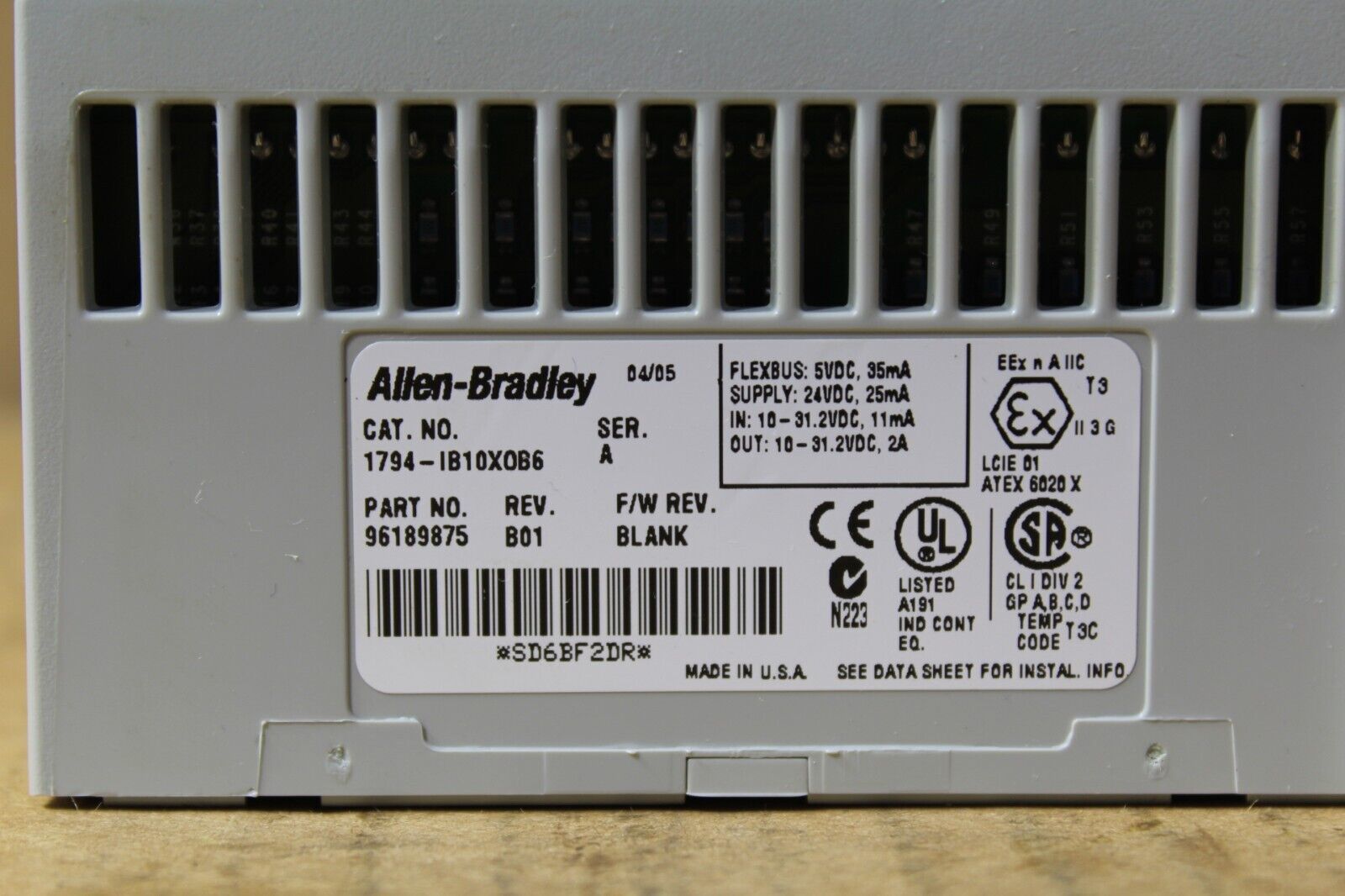 Allen-Bradley 1794-IB10X0B6 Flex I/O Digital Input/Output Module