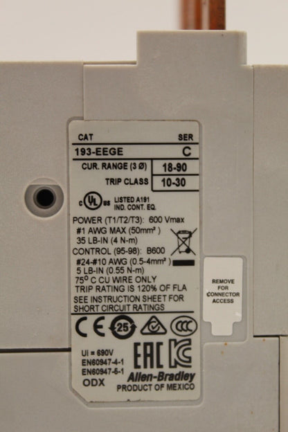 Allen-Bradley 193-EEGE Overload Relay Unit
