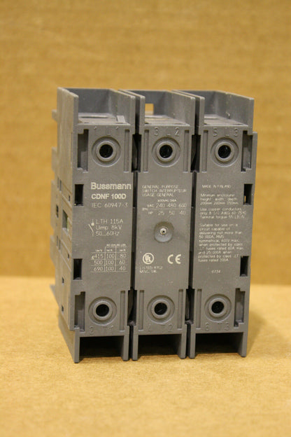 BUSSMAN CDNF100D NON-FUSED COMPACT SWITCH