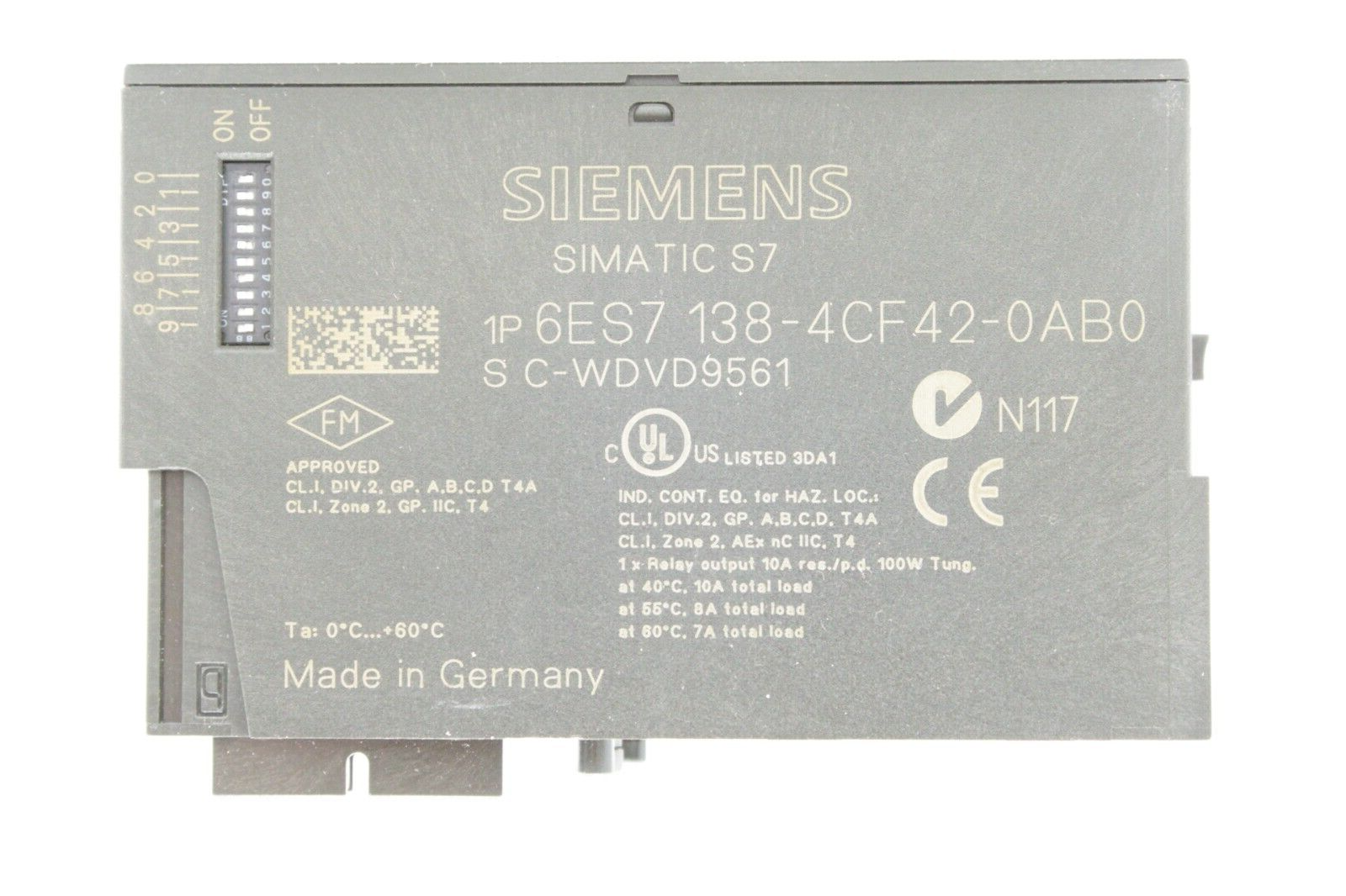 Siemens 6ES7 138-4CF42-0AB0 PROFIsafe Simatic S7 Power Supply Module