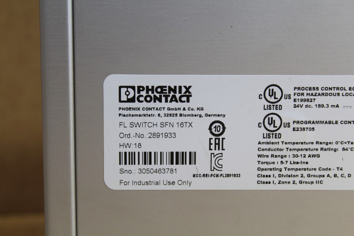 Phoenix Contact SFN 16TX Ethernet