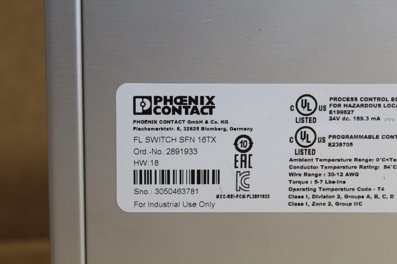 Phoenix Contact SFN 16TX Ethernet