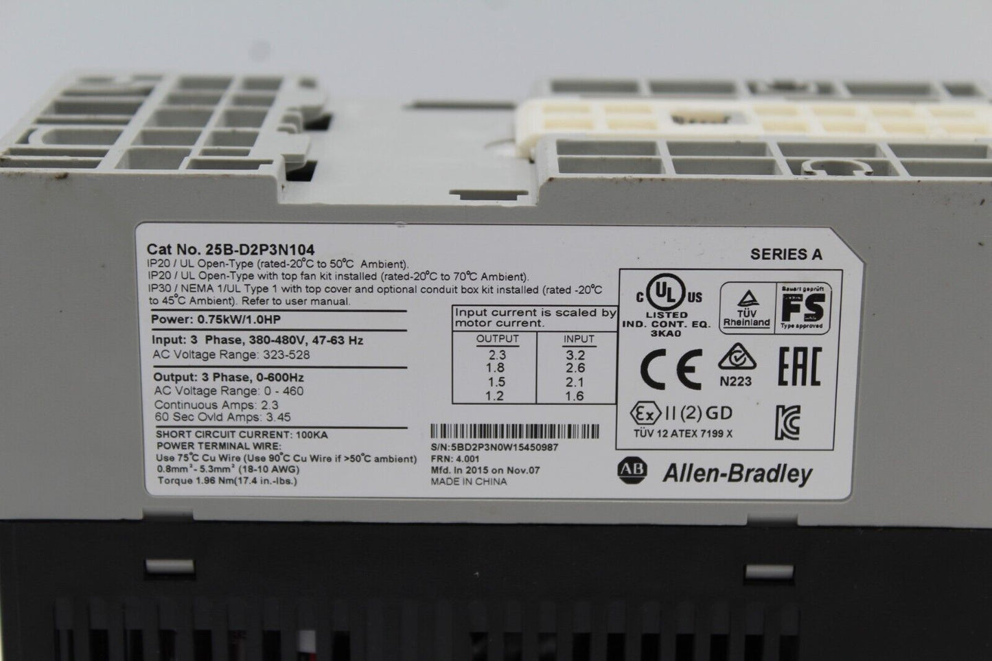 Allen-Bradley 25B-D2P3N104 PowerFlex 525 Drive