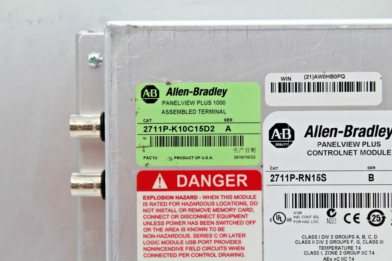 Allen-Bradley 2711P-K10C15D2 PanelView Plus 1000 Operator Interface Panel
