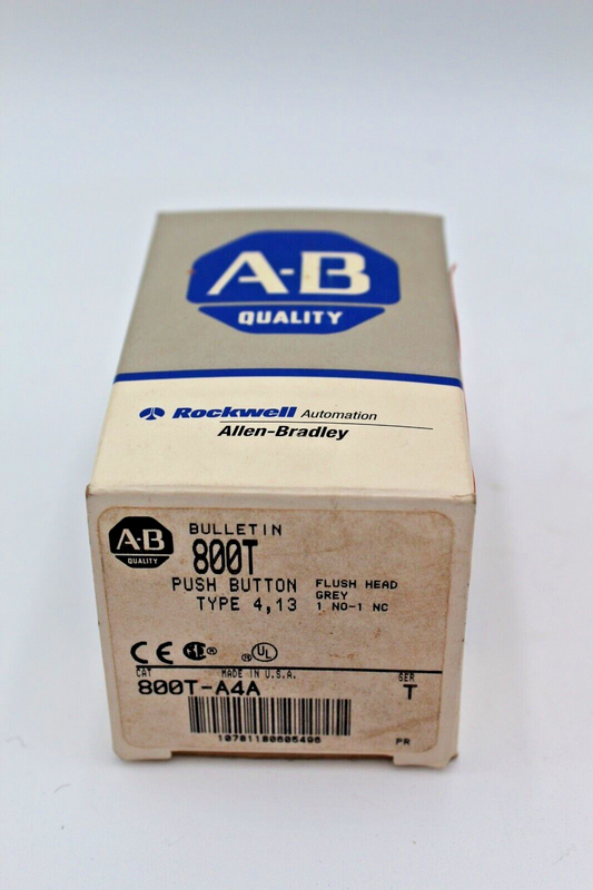 Allen-Bradley 800T-A4A Flush Head Grey Push Button