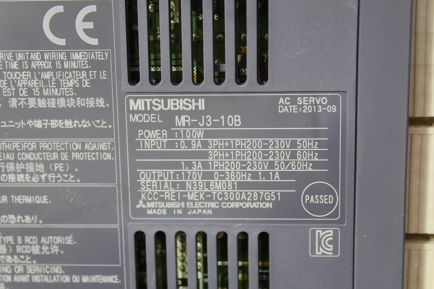Mitsubishi MR-J3-10B AC Servo Drive