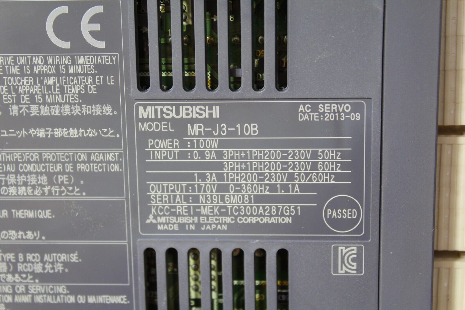 Mitsubishi MR-J3-10B AC Servo Drive