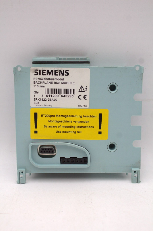 Siemens 3RK1922-2BA00 Backplane Bus Module