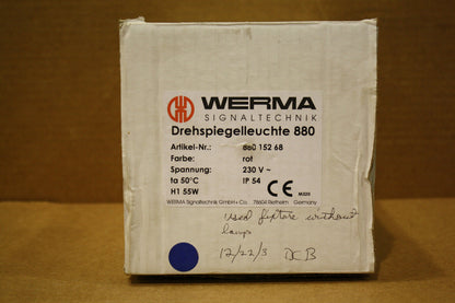 WERMA 88015268 ROTATING MIRROR RED BEACON LIGHT