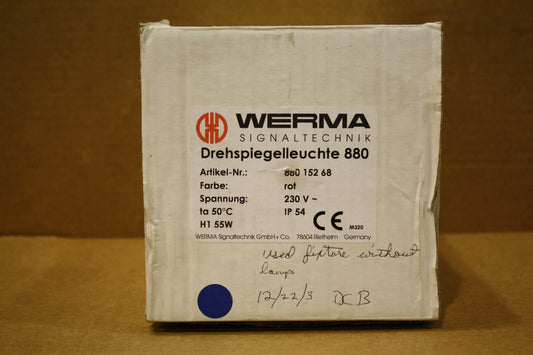 WERMA 88015268 ROTATING MIRROR RED BEACON LIGHT