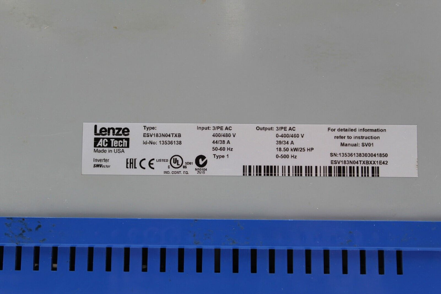 Lenze AC Tech ESV183N04TXB Frequency Inverter Drive