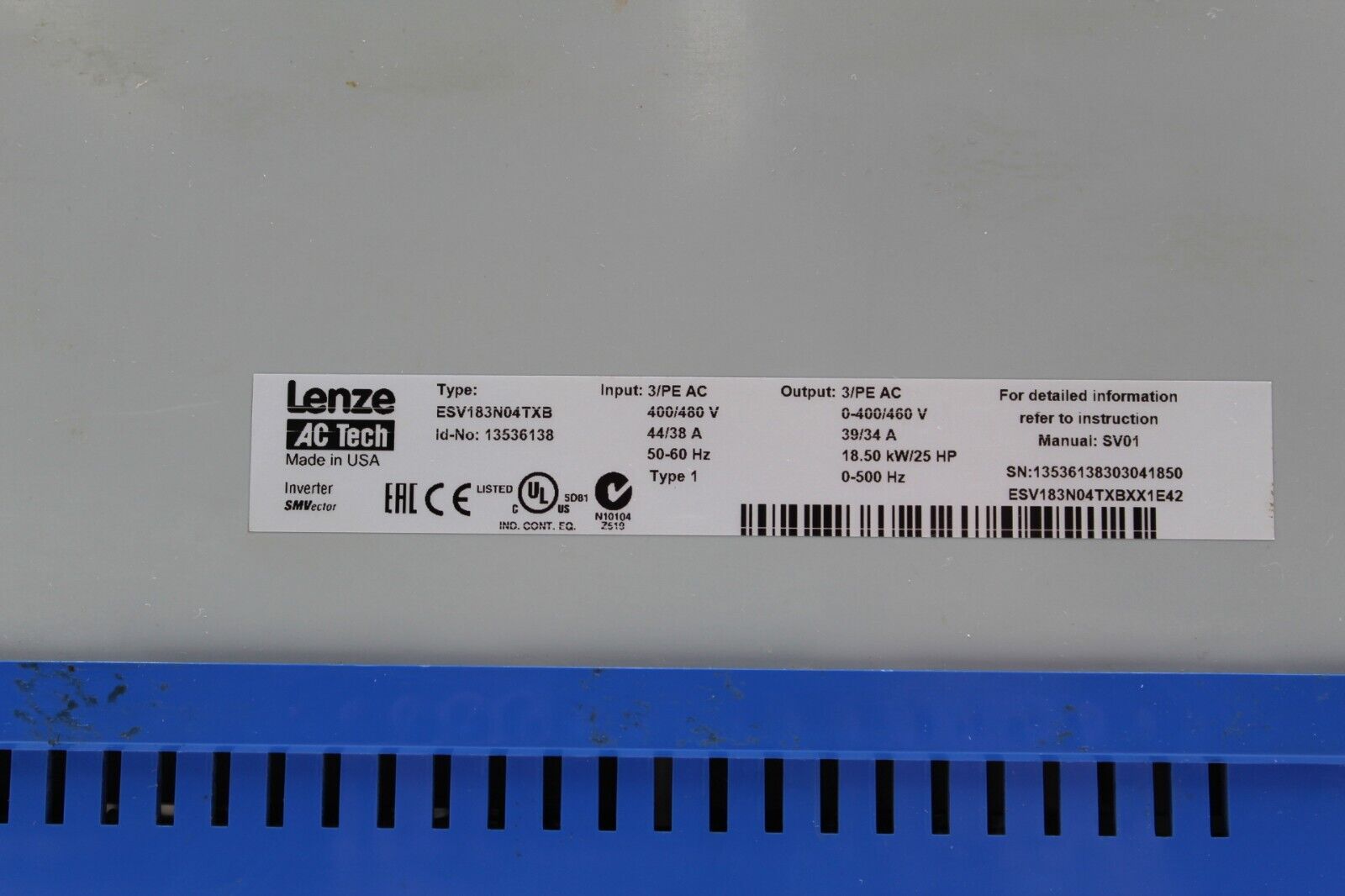 Lenze AC Tech ESV183N04TXB Frequency Inverter Drive