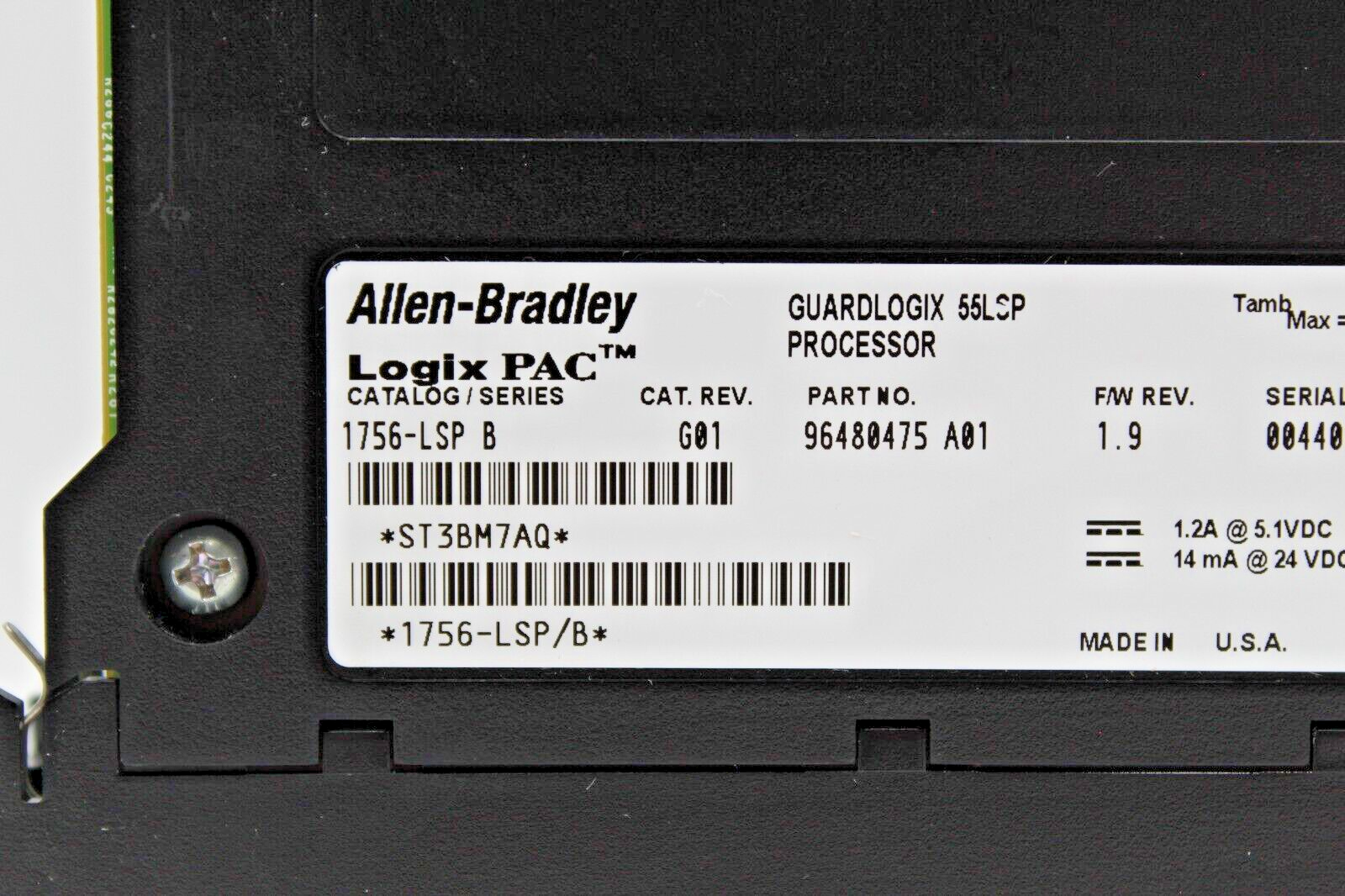 Allen-Bradley 1756-LSP Ser B GuardLogix 55LSP Processor