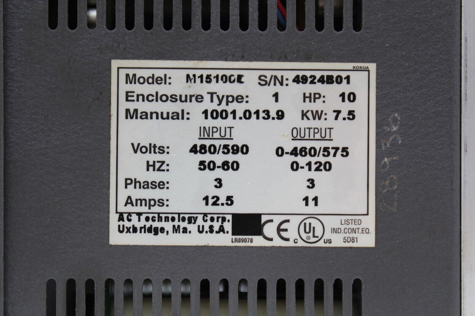 Lenze AC Tech M15100E 3-Phase Variable Speed Inverter Drive