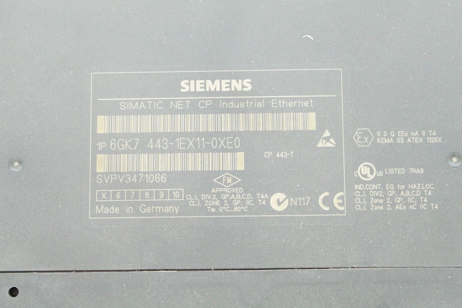 Siemens 6ES7 443-1EX11-0XE0 Simatic Net CP Industrial Ethernet Module