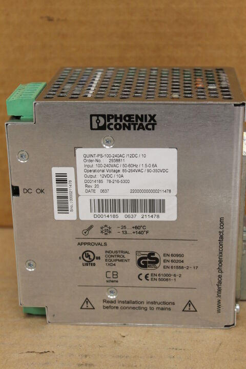 PHOENIX QUINT-PS-100-240AC/12DC/10 POWER SUPPLY