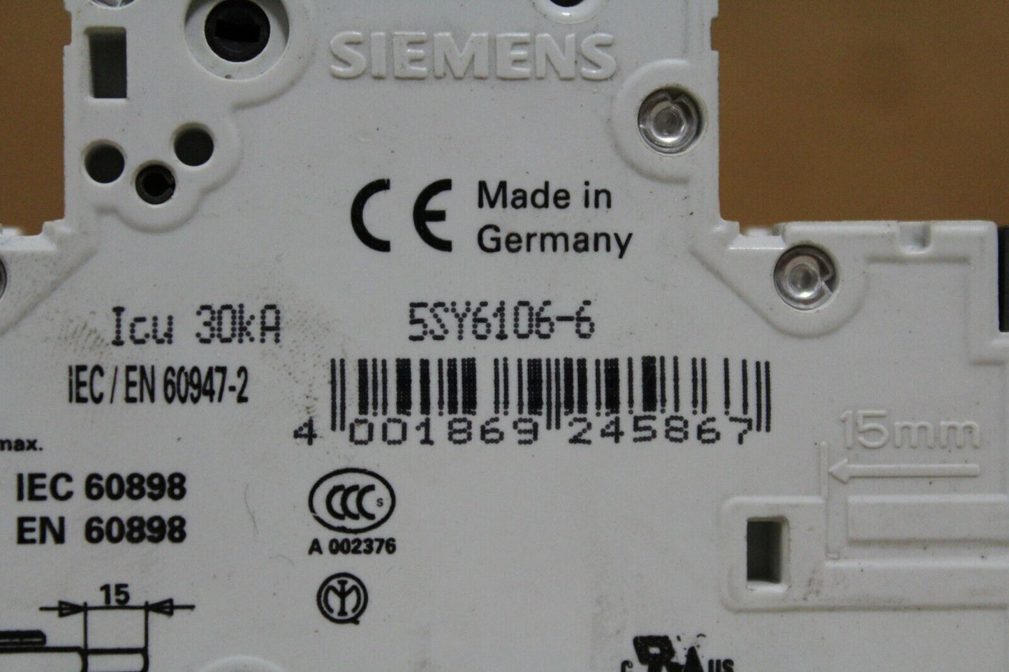 SIEMENS 5SY6106-6 CURCUIT BREAKER NEW NO BOX