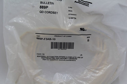 Allen-Bradley 889P-F3AB-10 3-Pin QD Cordset