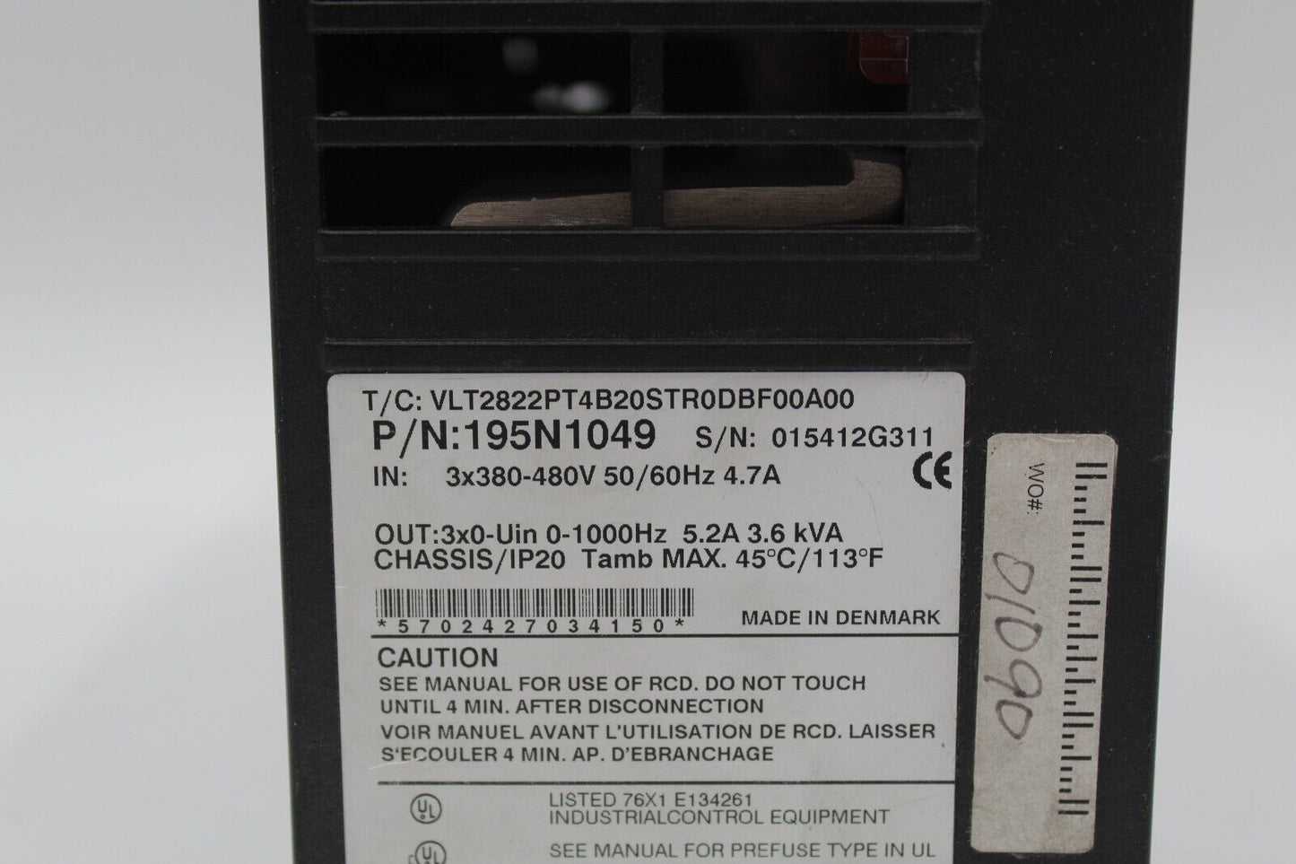 Danfoss 195N1049 VLT-2800 Variable Speed Inverter Drive *No Wire Harness