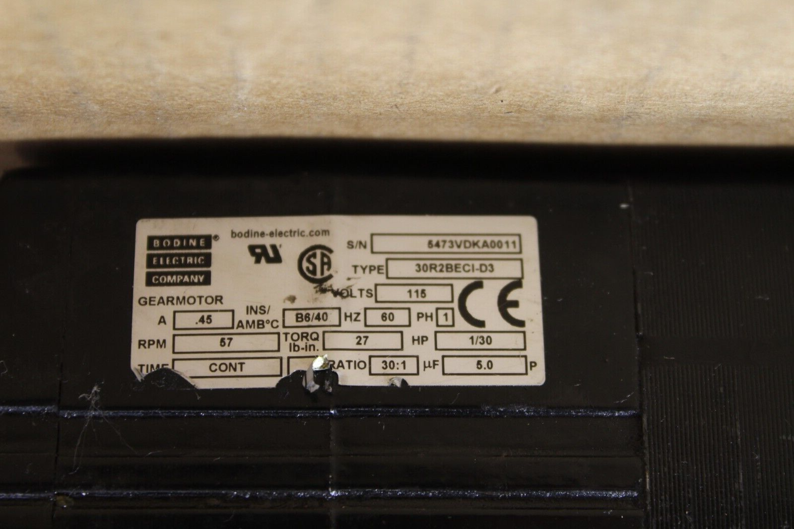 Bodine Electric Company 30R2BECI-D3 AC Electric Gear Motor