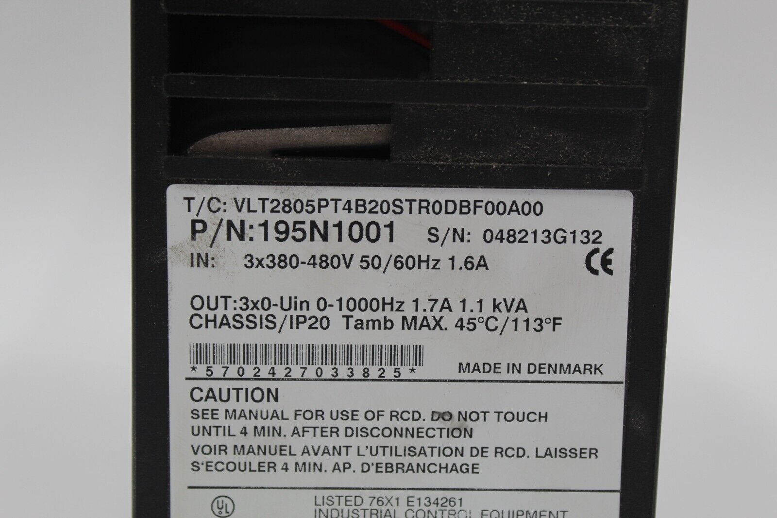 Danfoss 195N1001 VLT-2800 Variable Speed Inverter Drive