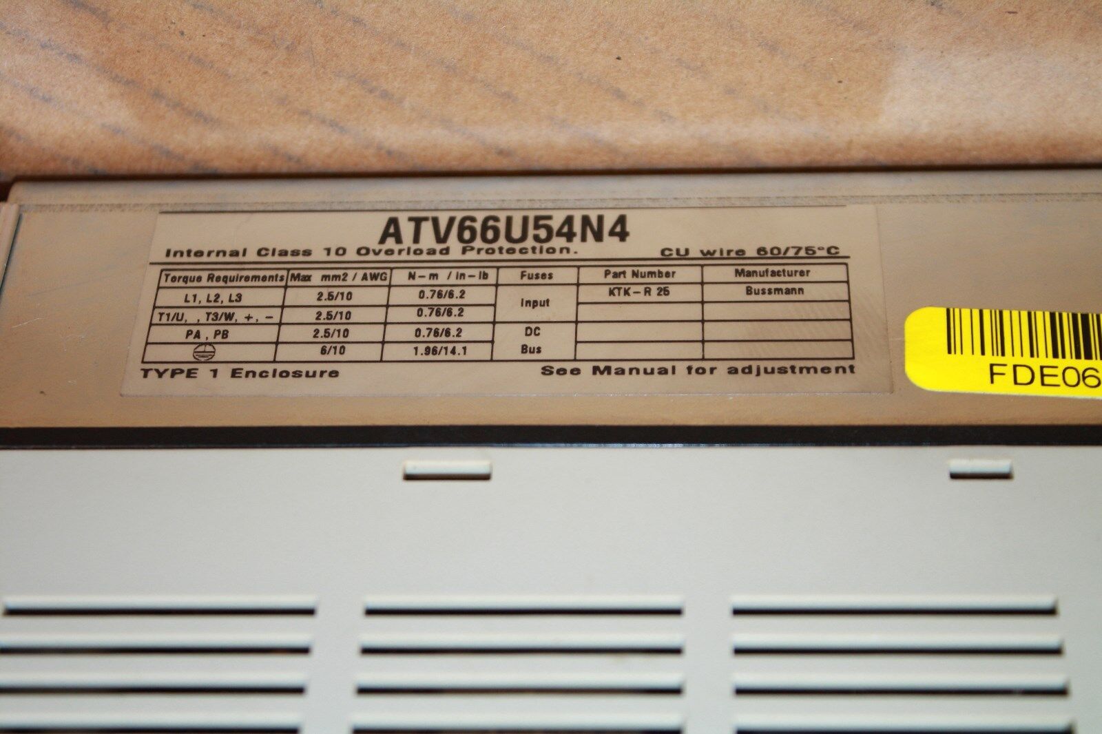 TELEMECANIQUE ALTIVAR 66 ATV66U54N4