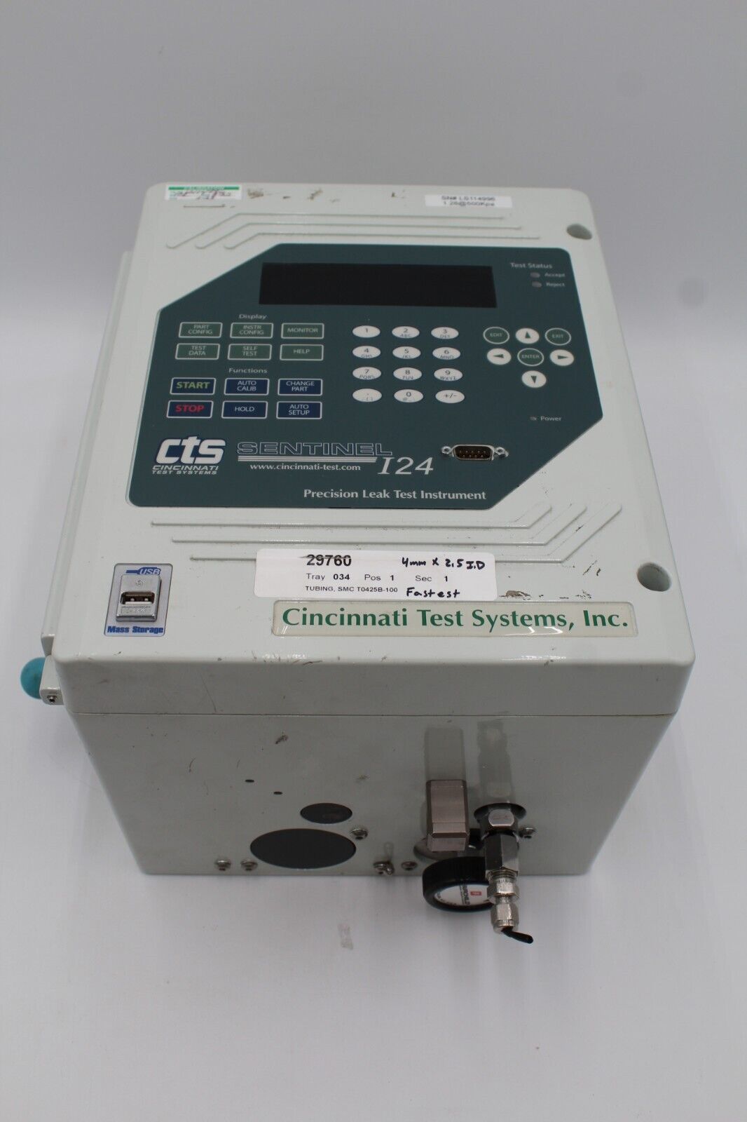 Cincinnati Test Systems I24-1W1B1E-PA111A5X1A-X Precision Leak Test Instrument