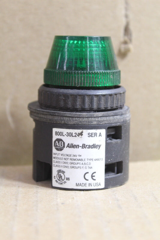 Allen Bradley 800L-30L24 Green Pilot Light