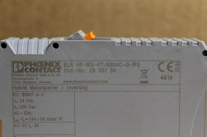 Phoenix Contact ELR H5-IES-PT/500AC-3-IFS Motor Starter