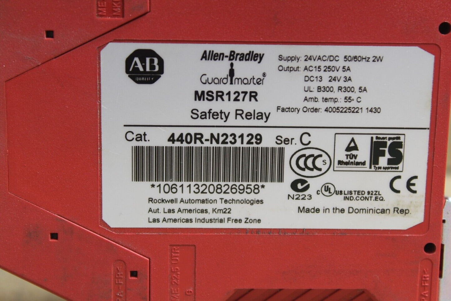 Allen Bradley 440R-N23129 Safety Relay