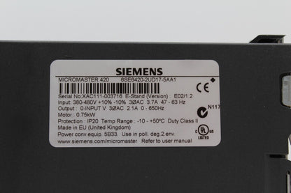 Siemens 6SE6420-2UD17-5AA1 Inverter Drive