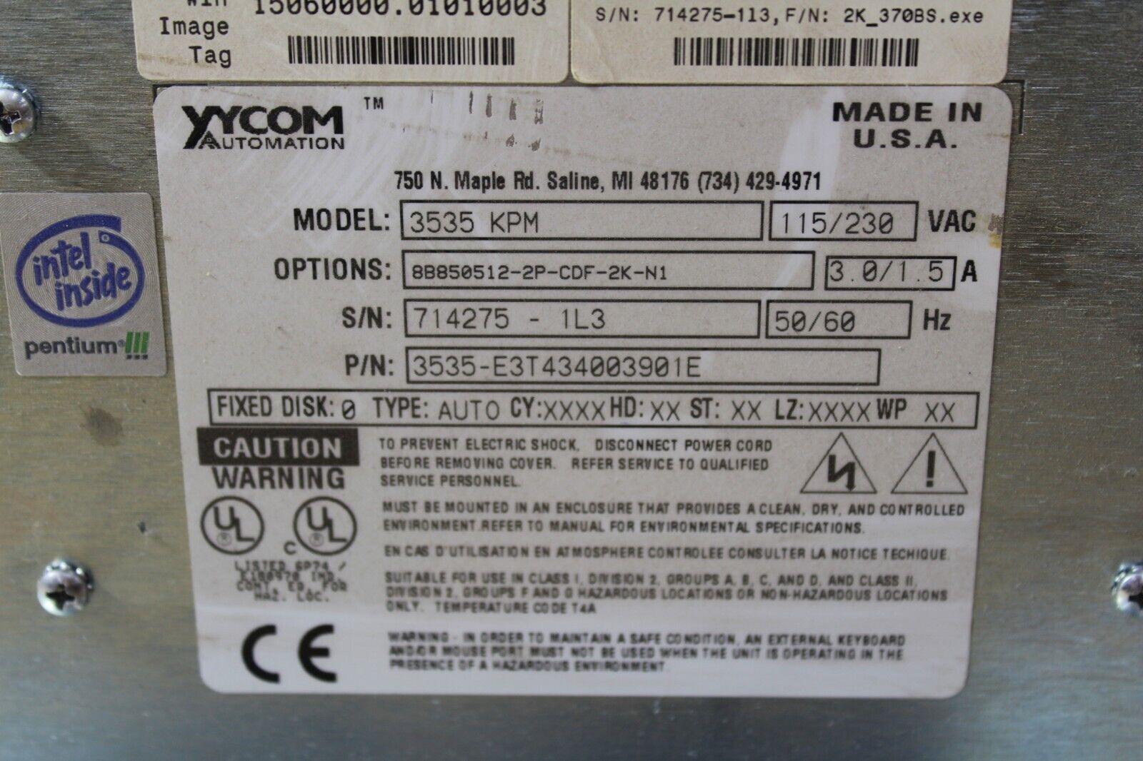 Xycom Automation 3535-E3T434003901E Operation Panel 3535 KPM