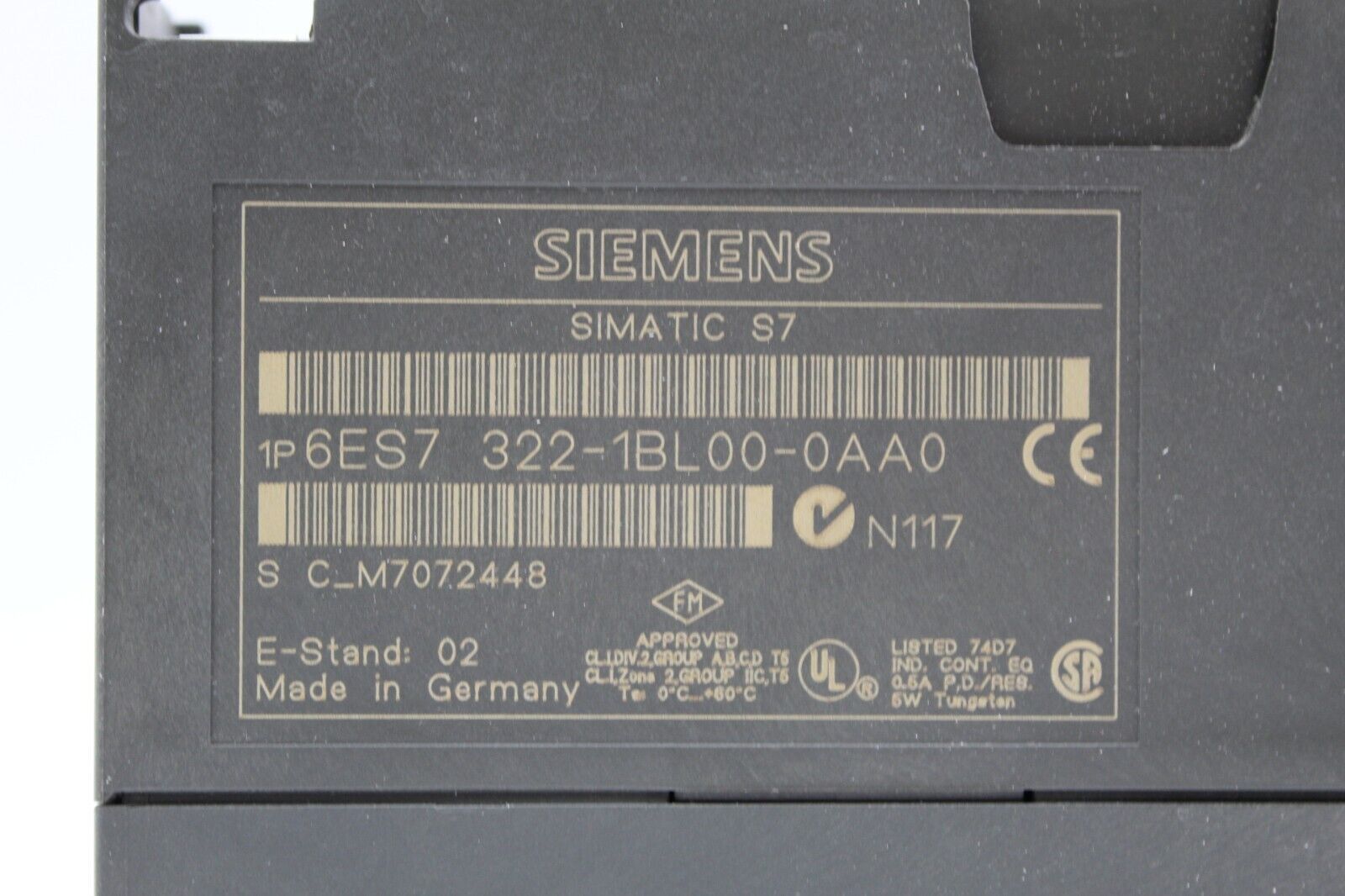 Siemens 6ES7 322-1BL00-0AA0 Simatic S7 Digital Output Module (No Front Cover)
