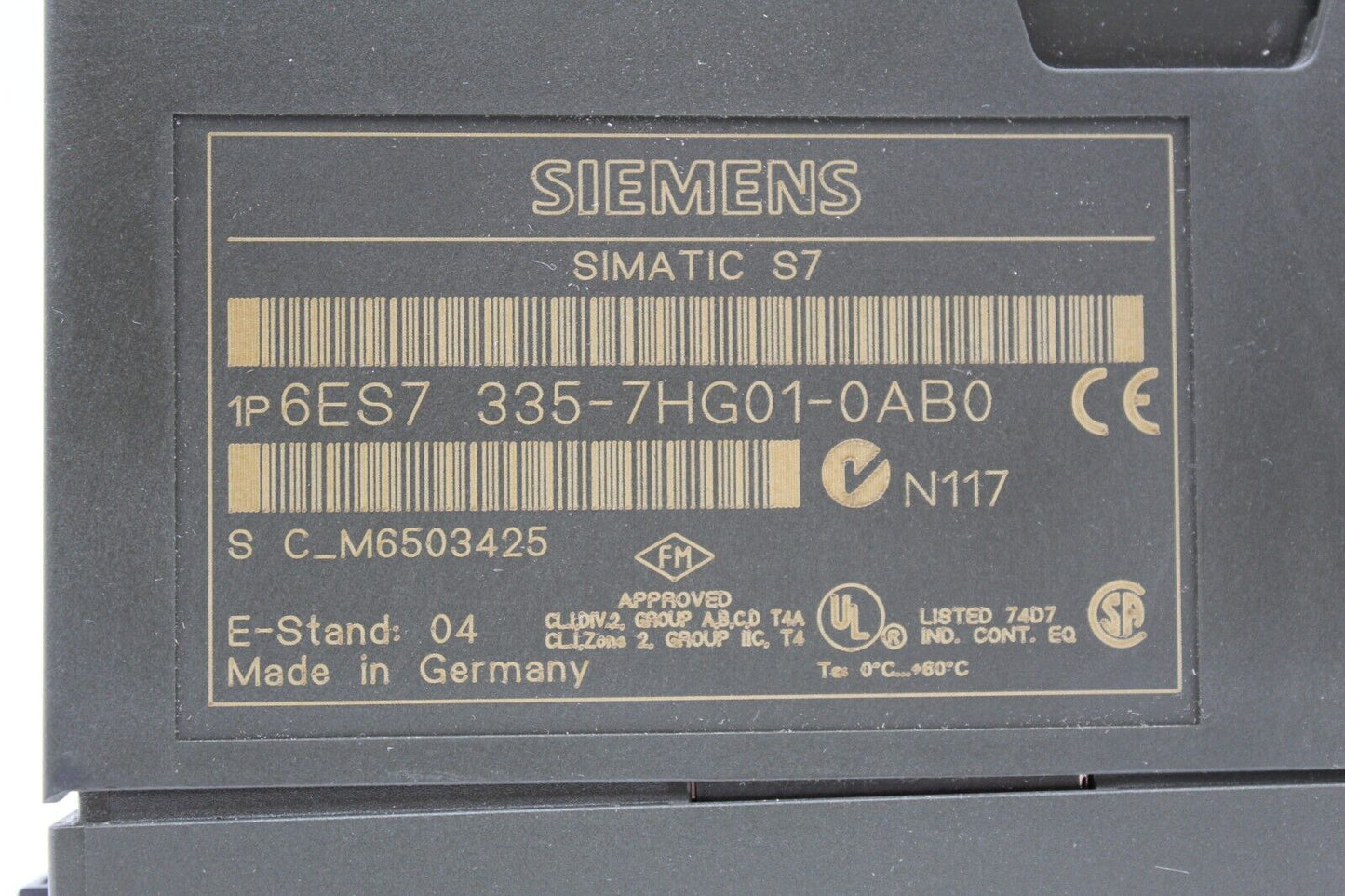 Siemens 6ES7 335-7HG01-0AB0 Simatic S7 High Speed Analog In/Out Module *No Cover