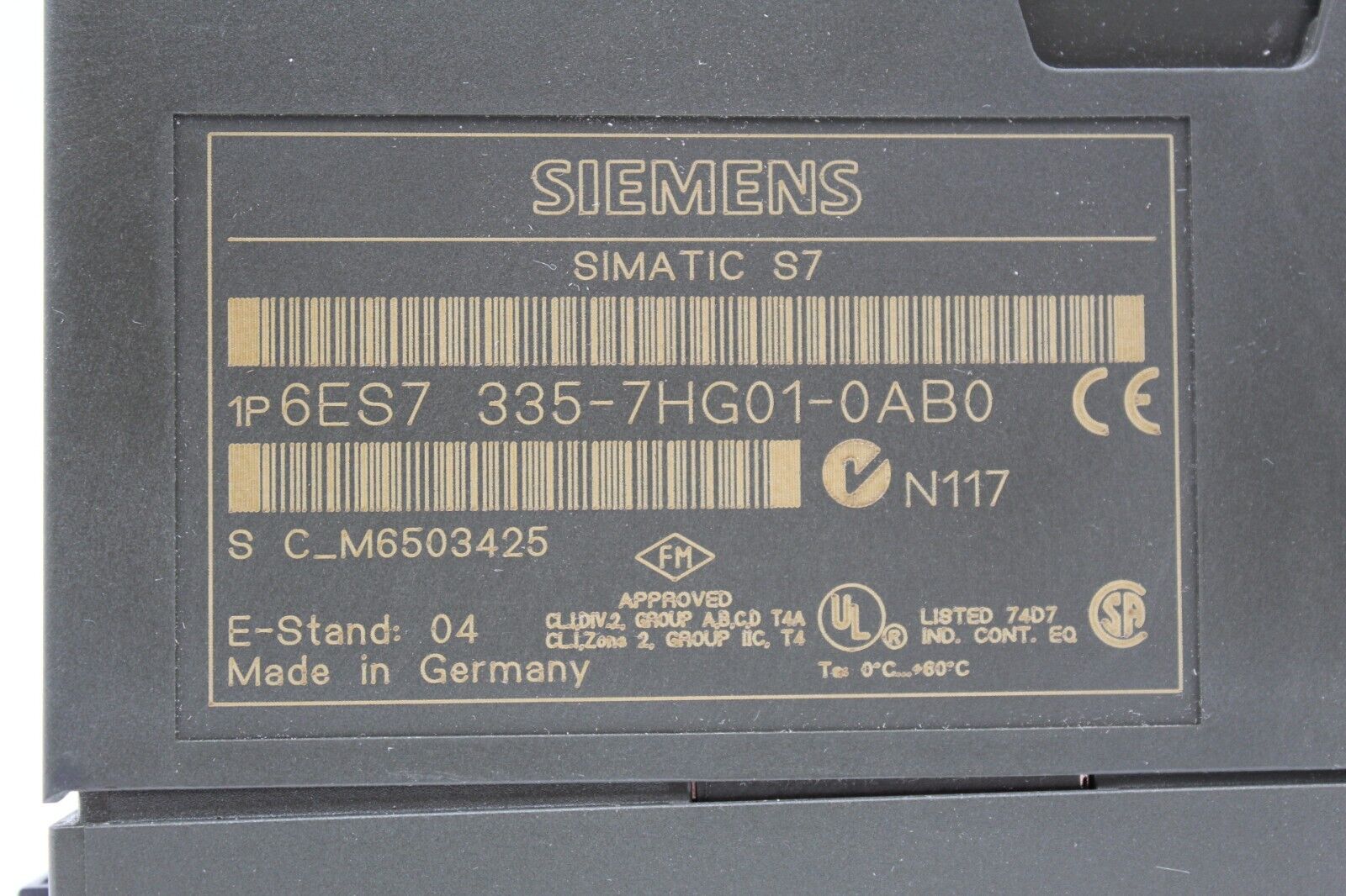 Siemens 6ES7 335-7HG01-0AB0 Simatic S7 High Speed Analog In/Out Module *No Cover